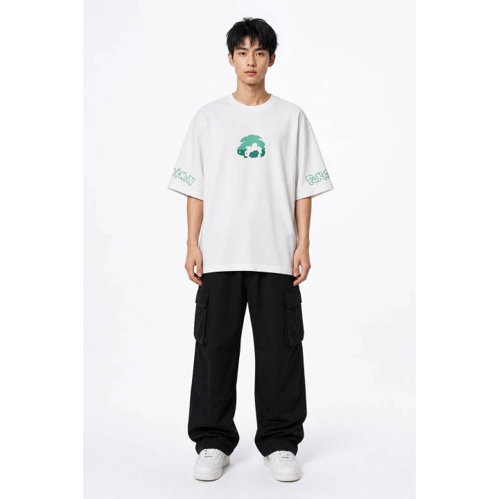 T-shirt graphique coton — porté de face