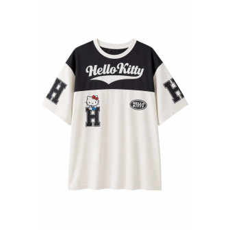 T-shirt Hello Kitty noir et blanc — vue produit fond blanc