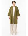 Kimono Floral Kurosora — Kaki — mannequin femme face