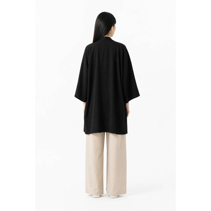 Kimono Floral Kurosora — Noir — mannequin femme dos