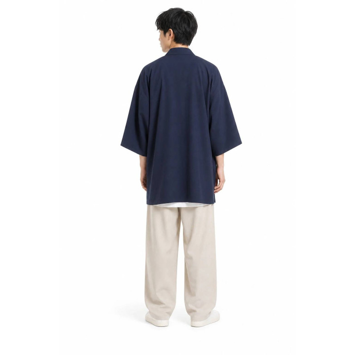 Kimono Floral Kurosora — Bleu marine — mannequin homme dos
