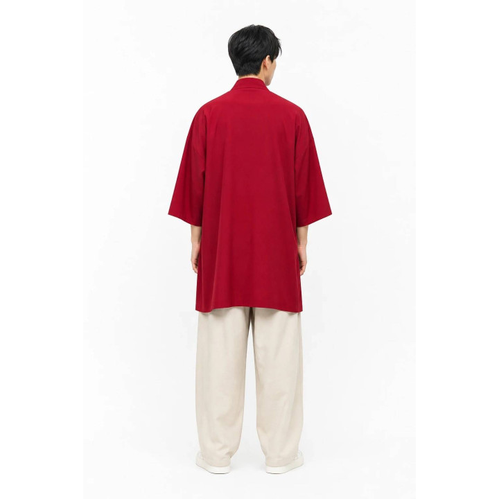 Kimono Floral Kurosora — Rouge — mannequin homme dos