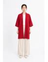 Kimono Floral Kurosora — Rouge — mannequin femme face