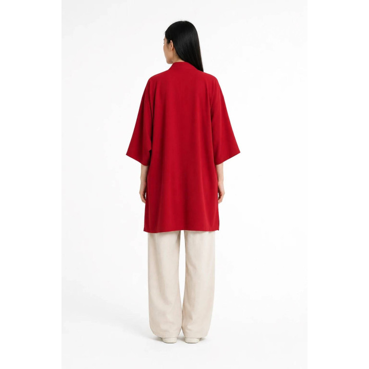 Kimono Floral Kurosora — Rouge — mannequin femme dos