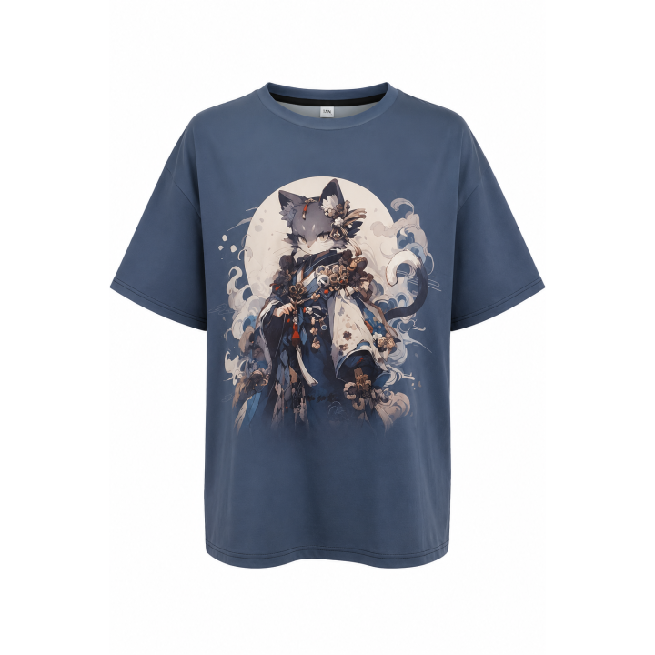T-shirt Chat Guerrier Anime Japonais – Harajuku Femme