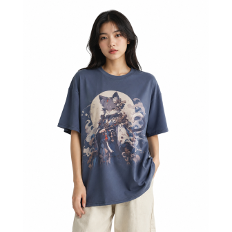 T-shirt Chat Guerrier Anime Japonais – Harajuku Femme