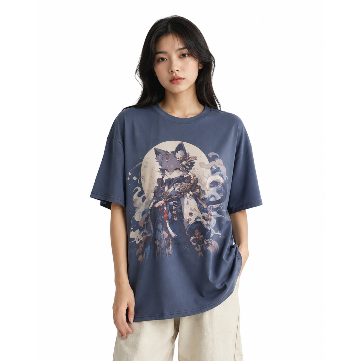 T-shirt Chat Guerrier Anime Japonais – Harajuku Femme