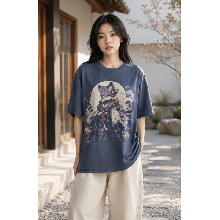 T-shirt Chat Guerrier Anime Japonais – Harajuku Femme