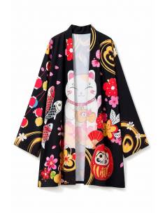 Kimono Floral Yuzuki — vue produit fond blanc
