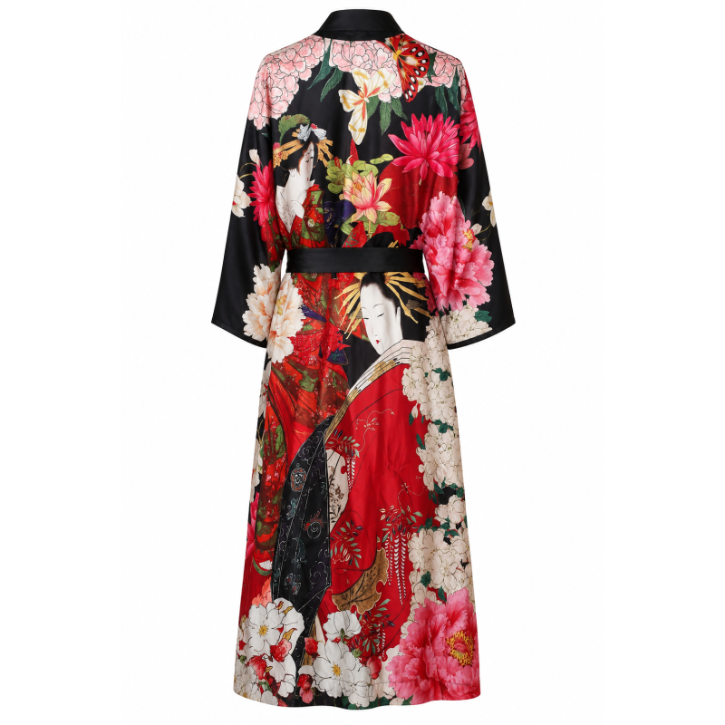Kimono Floral Yuzuki — vue produit fond blanc