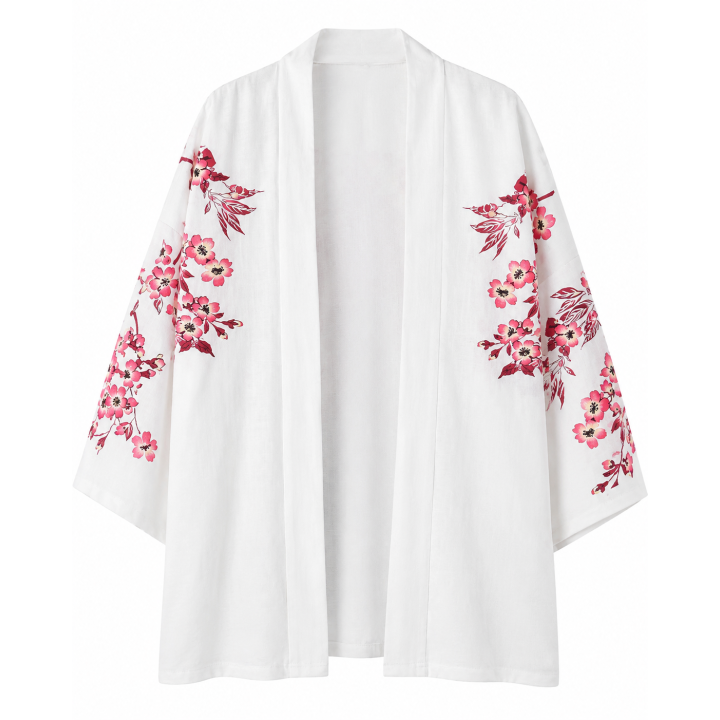 Vêtements japonais et coréens pour homme - Kimono Shiro to pinku