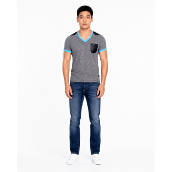 T-shirt homme à maille col V | Japean