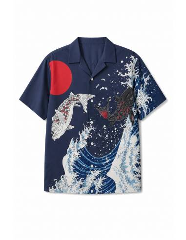 Chemise Vague Japonaise — vue produit fond blanc