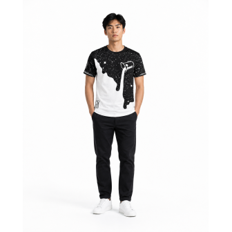 T-shirt imprimé noir et blanc | Japean