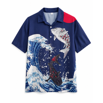 Chemise Vague Japonaise Retro Beach | Japean