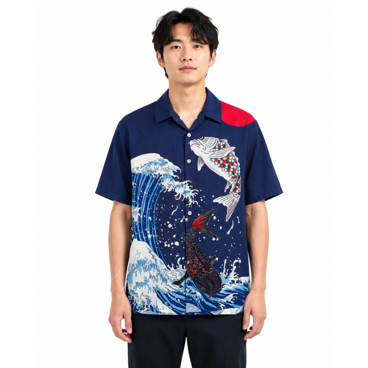 Chemise Vague Japonaise Retro Beach | Japean