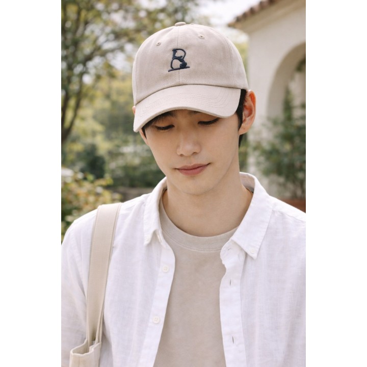 Casquette baseball beige brodée B