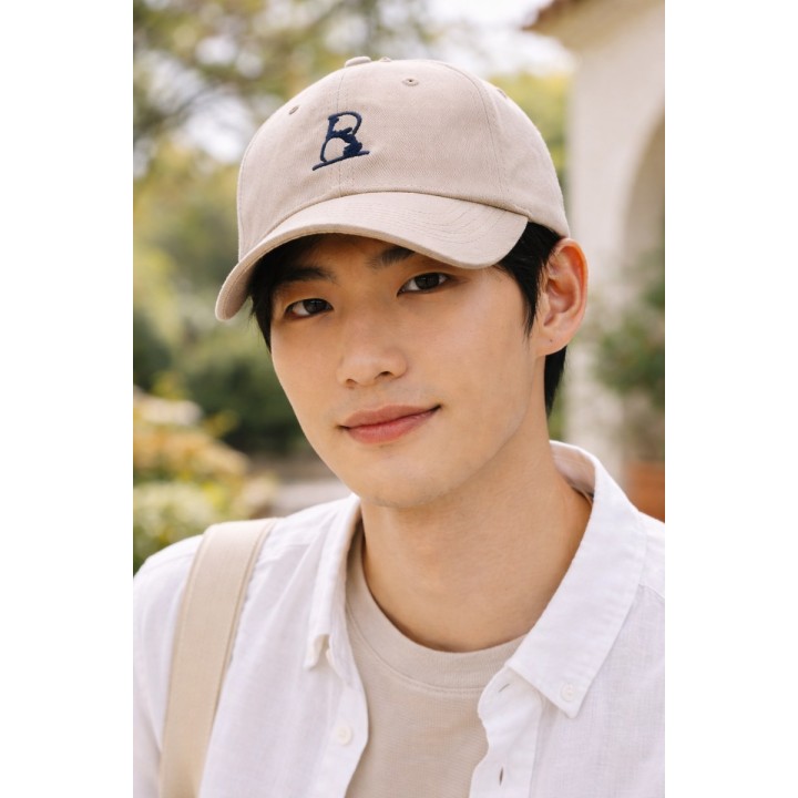 Casquette baseball beige brodée B