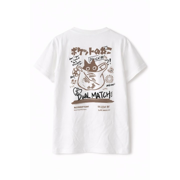 T-shirt Japonais Pokketto no Neko - Chat du Sac
