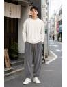Pantalon velours côtelé — Gris — lifestyle extérieur