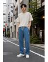 Pantalon droit jogger — Bleu — lifestyle extérieur