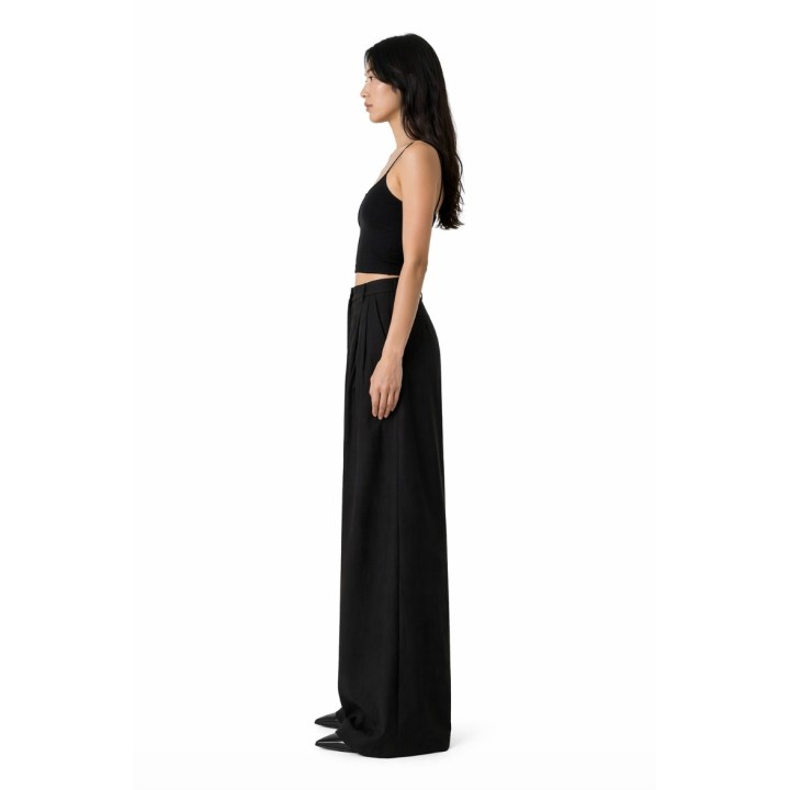 Pantalon Large à Pinces Noir