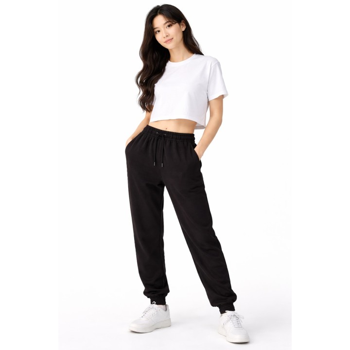 Jogging Noir Taille Élastique