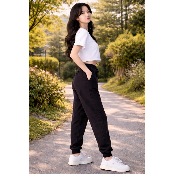 Jogging Noir Taille Élastique