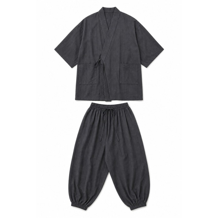 Ensemble Kimono Gris Anthracite