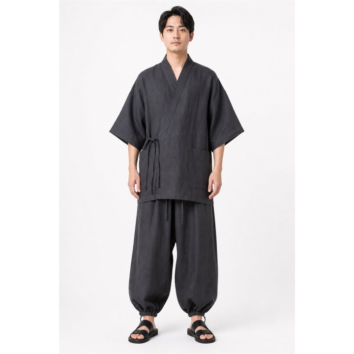 Ensemble Kimono Gris Anthracite