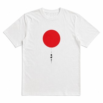 T-shirt Blanc Soleil Rouge