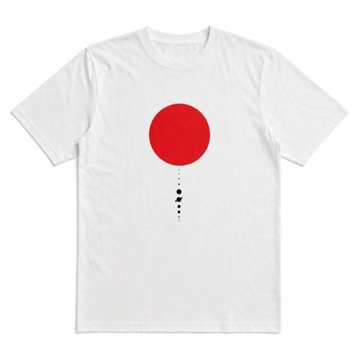 T-shirt Blanc Soleil Rouge