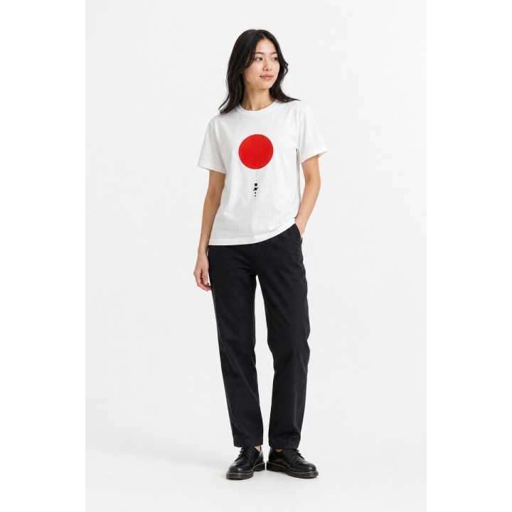 T-shirt Blanc Soleil Rouge