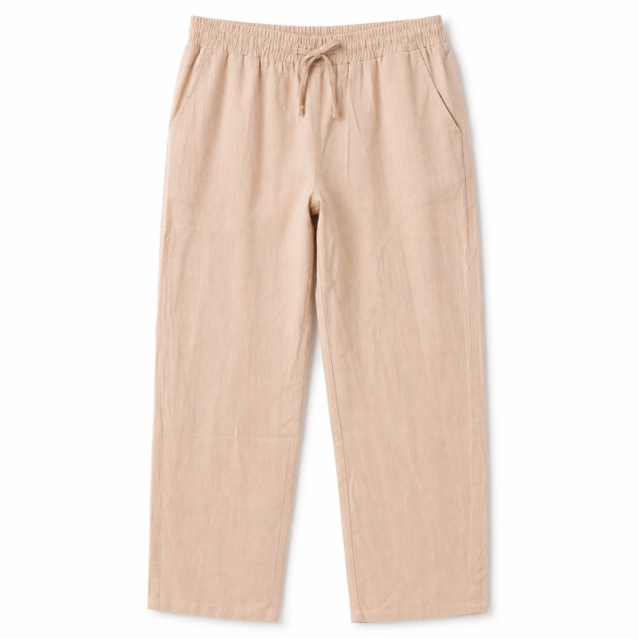 Pantalon Lin Beige Cordon