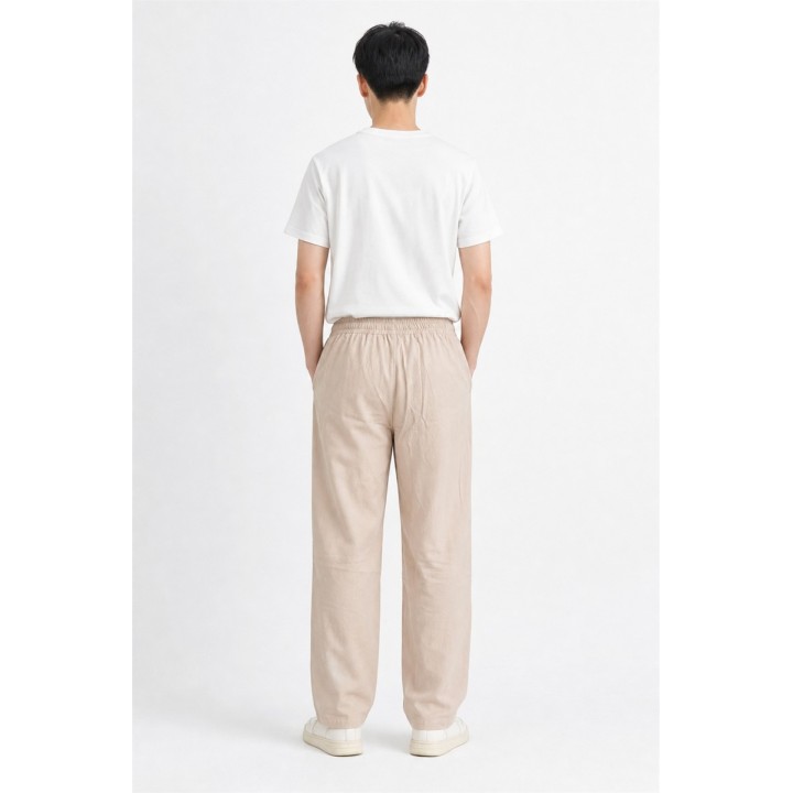 Pantalon Lin Beige Cordon