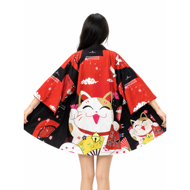Kimono Maneki Neko Akane | Kimono Japonais Femme – Japean