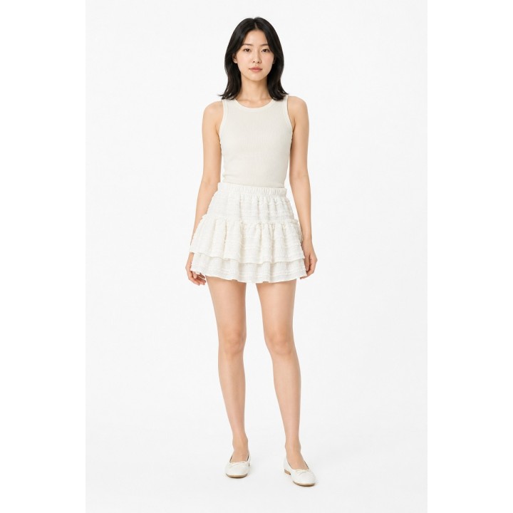 Jupe Blanche à Volants