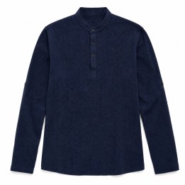 Chemise Henley Marine Texturée