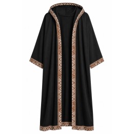 Kimono Long à Capuche Noir