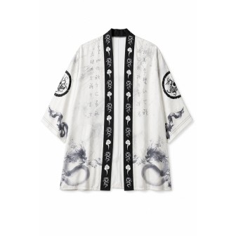 Kimono Blanc Dragon Encre