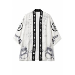 Kimono Blanc Dragon Encre