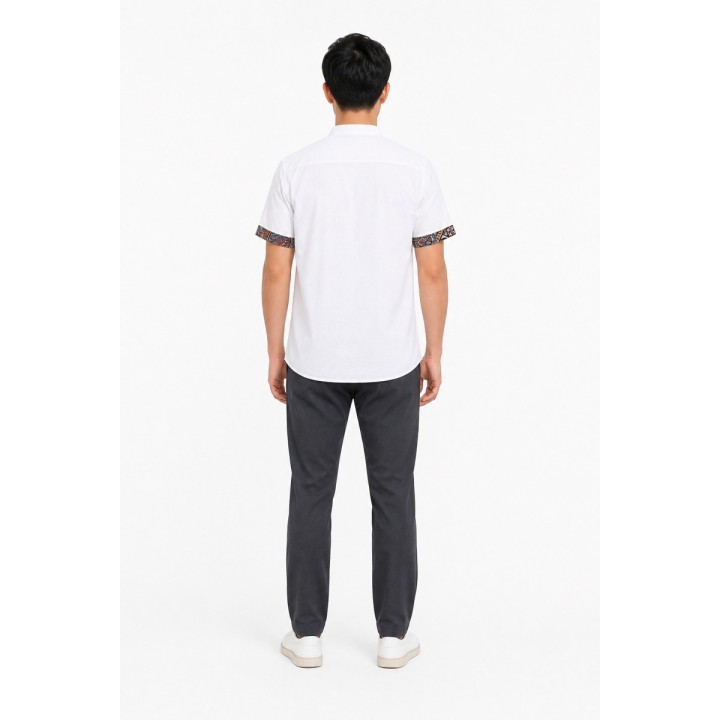 Chemise Col Mao Bande Ethnique