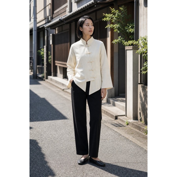 Veste Col Mao Femme