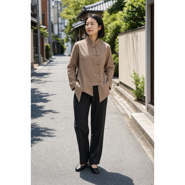 Veste Col Mao Femme