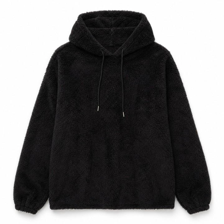 Sweat à Capuche Polaire Noir