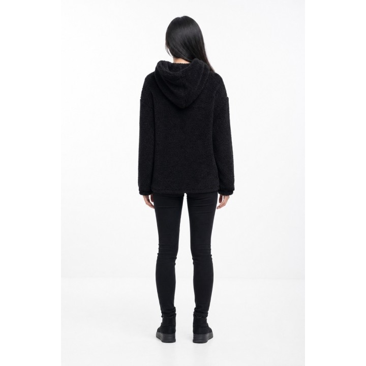 Sweat à Capuche Polaire Noir