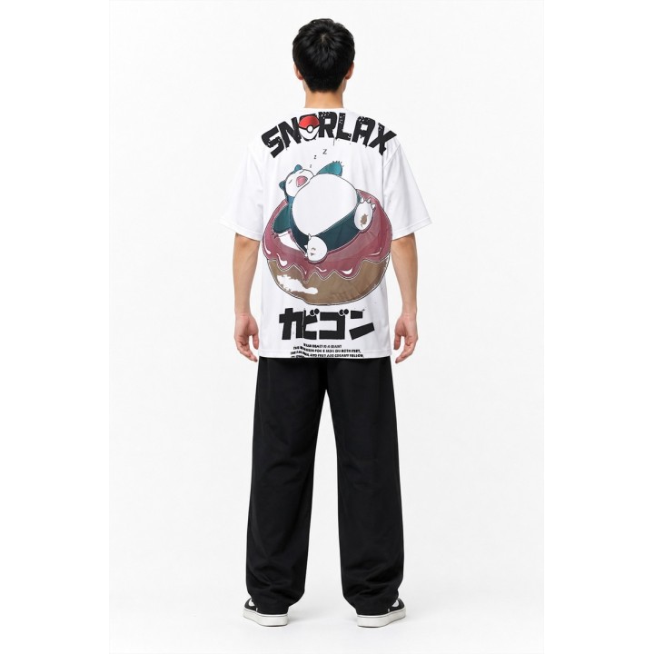 T-shirt Blanc Snorlax Donut