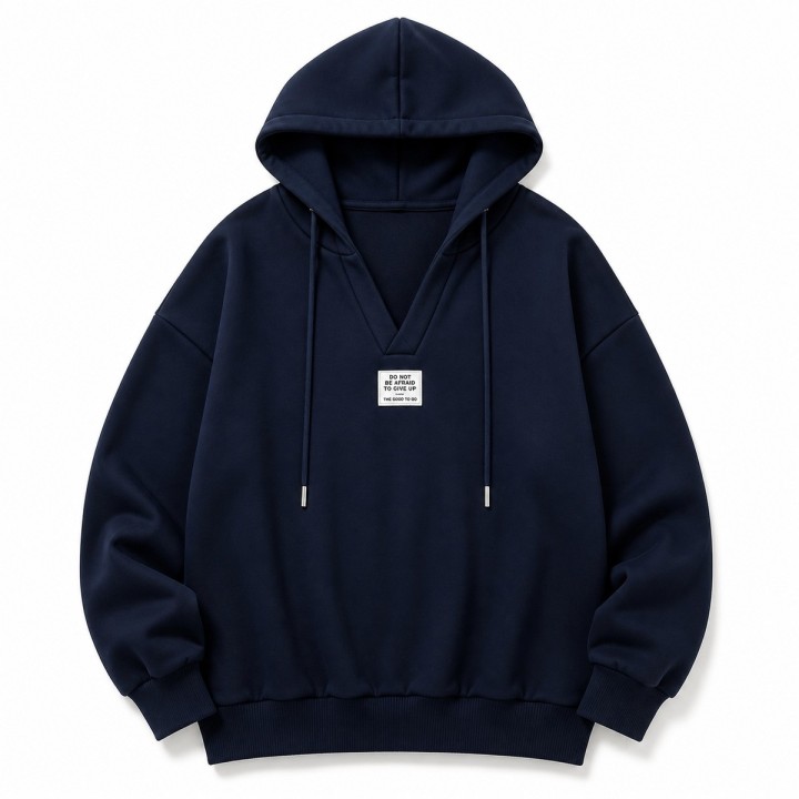 Sweat à Capuche Col V - Bleu marine