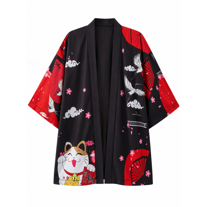 Kimono Maneki Neko Akane | Kimono Japonais Femme – Japean