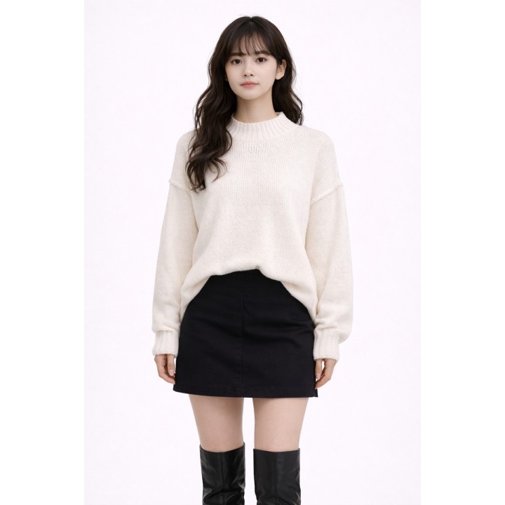 Pull Oversize Blanc Cassé